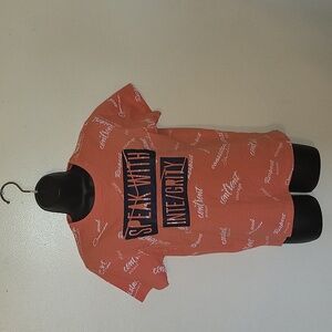 Orange Men's T-Shirt with Integrity Print. As Is.